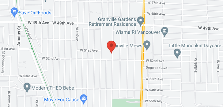 map of 1638 W 52ND AVENUE